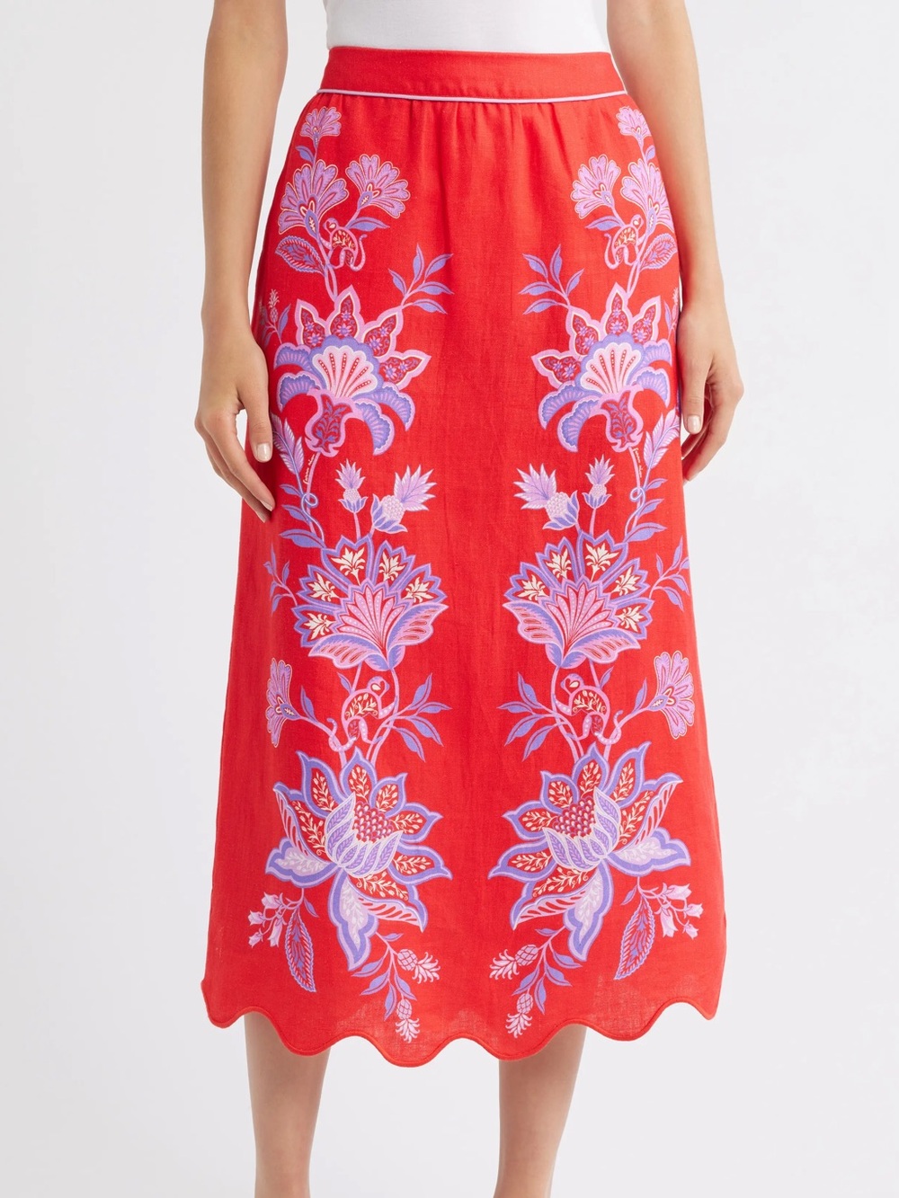 Farm Rio Porcelain Garden Linen
Midi Skirt